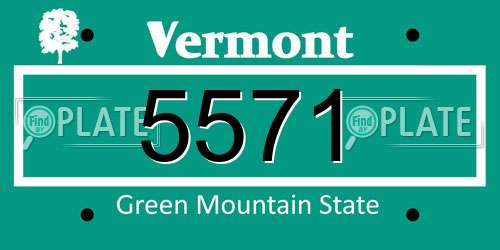 5571 Vermont License Plate
