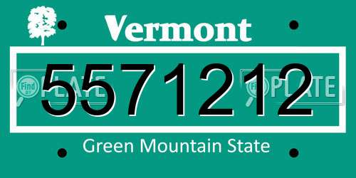 5571212 Vermont License Plate