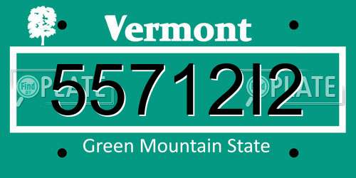 55712I2 Vermont License Plate