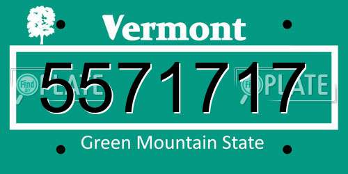 5571717 Vermont License Plate