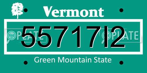 55717I2 Vermont License Plate