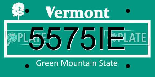 5575IE Vermont License Plate