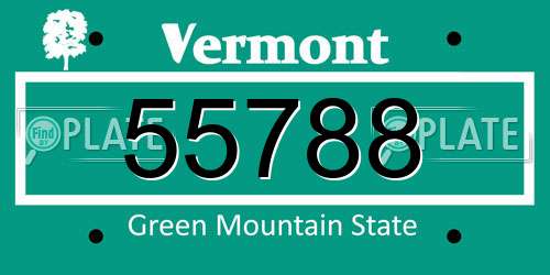 55788 Vermont License Plate