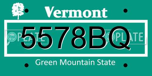 5578BQ Vermont License Plate