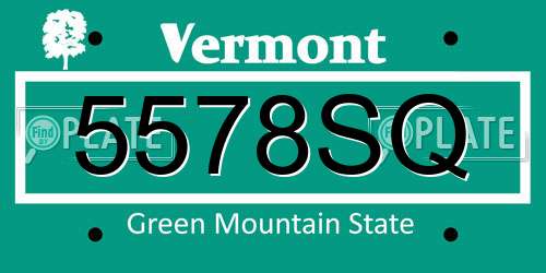 5578SQ Vermont License Plate