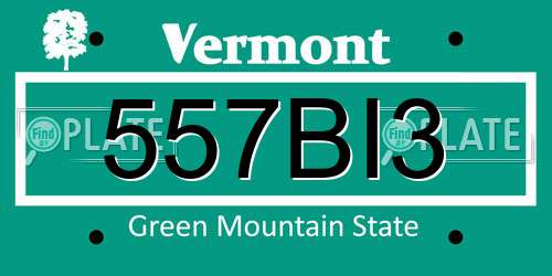 557BI3 Vermont License Plate
