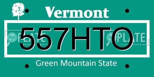 557HTO Vermont License Plate