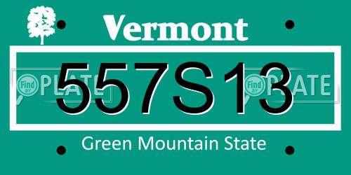 557S13 Vermont License Plate