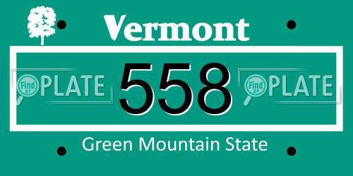 558 Vermont License Plate
