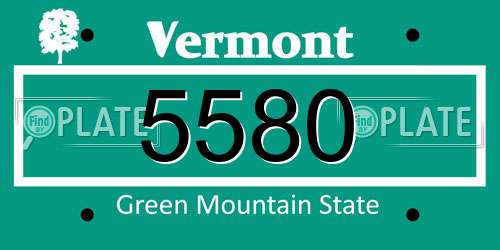 5580 Vermont License Plate
