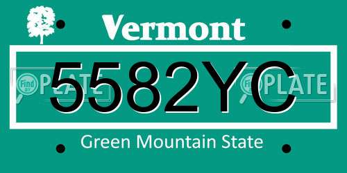 5582YC Vermont License Plate