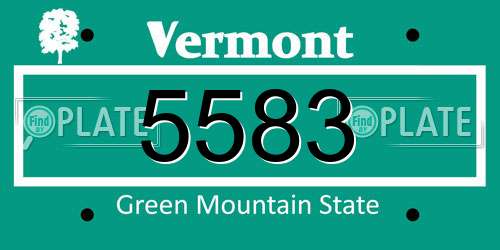5583 Vermont License Plate