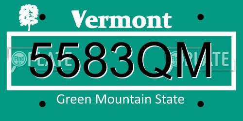 5583QM Vermont License Plate