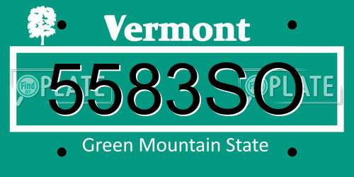 5583SO Vermont License Plate