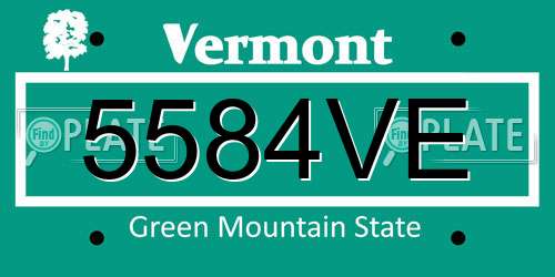 5584VE Vermont License Plate