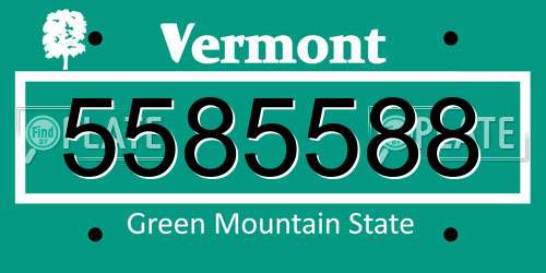 5585588 Vermont License Plate