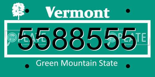 5588555 Vermont License Plate