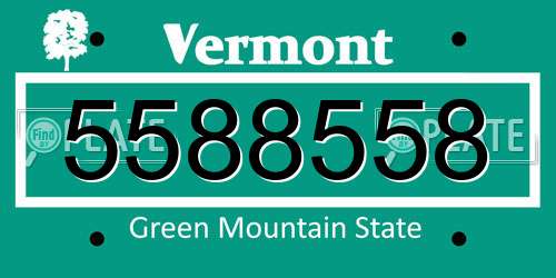 5588558 Vermont License Plate