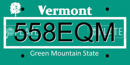558EQM Vermont License Plate