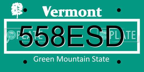 558ESD Vermont License Plate
