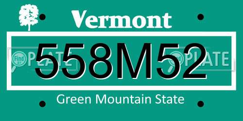 558M52 Vermont License Plate