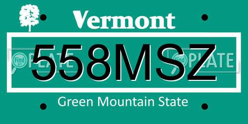 558MSZ Vermont License Plate