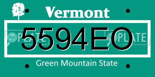 5594EO Vermont License Plate