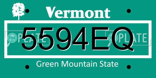 5594EQ Vermont License Plate
