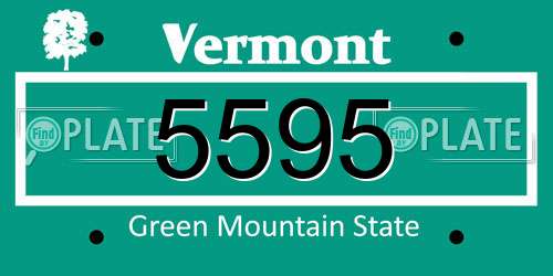 5595 Vermont License Plate