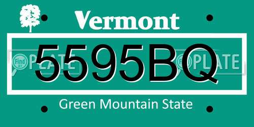 5595BQ Vermont License Plate