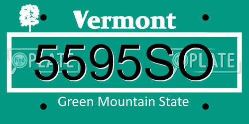 5595SO Vermont License Plate