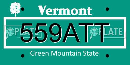 559ATT Vermont License Plate