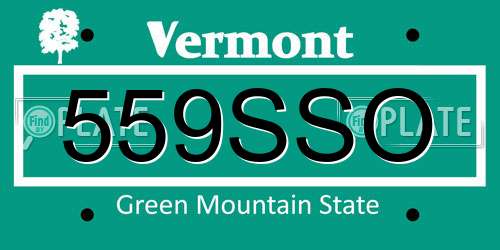 559SSO Vermont License Plate