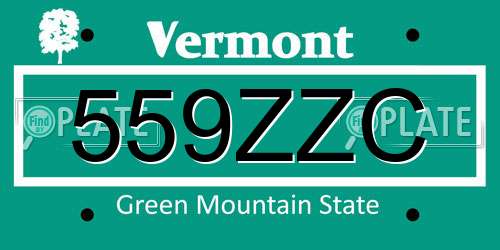 559ZZC Vermont License Plate