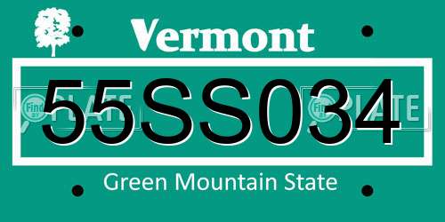 55SS034 Vermont License Plate