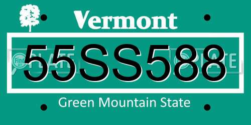 55SS588 Vermont License Plate