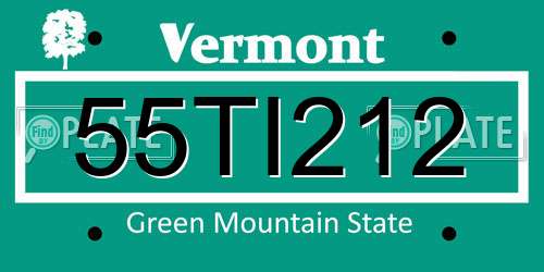 55TI212 Vermont License Plate