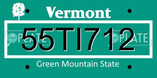 55TI712 Vermont License Plate