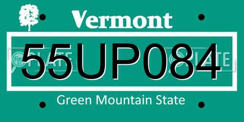 55UP084 Vermont License Plate