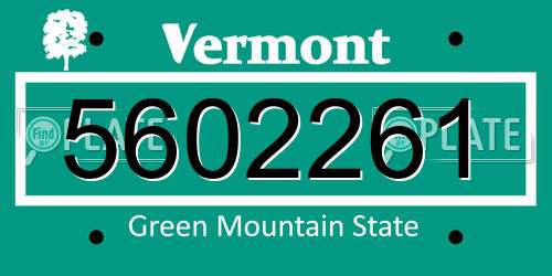 5602261 Vermont License Plate