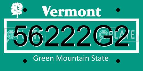 56222G2 Vermont License Plate