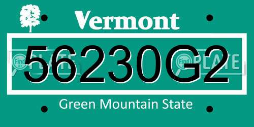 56230G2 Vermont License Plate