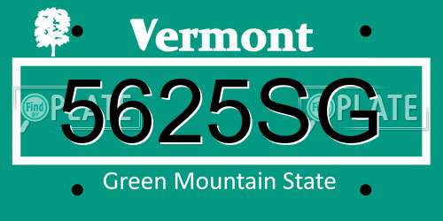 5625SG Vermont License Plate