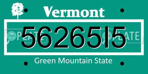 56265I5 Vermont License Plate