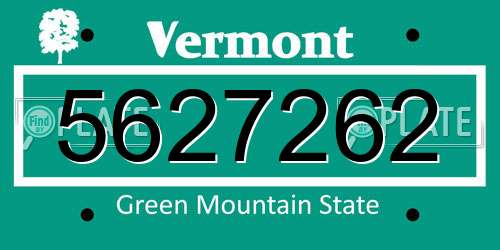 5627262 Vermont License Plate