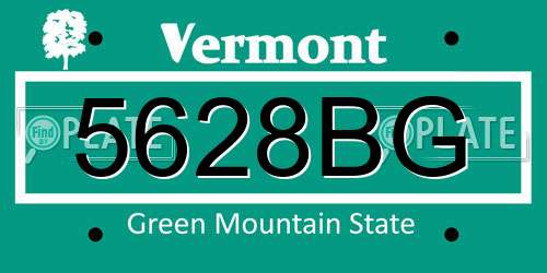 5628BG Vermont License Plate