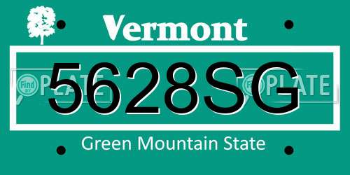 5628SG Vermont License Plate