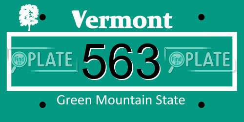 563 Vermont License Plate
