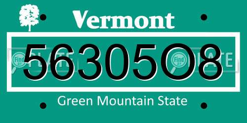 56305O8 Vermont License Plate