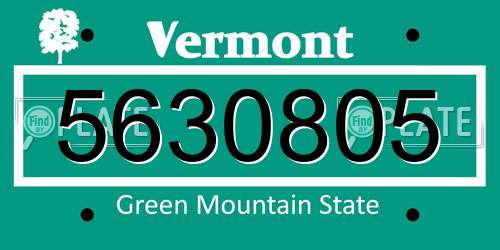 5630805 Vermont License Plate